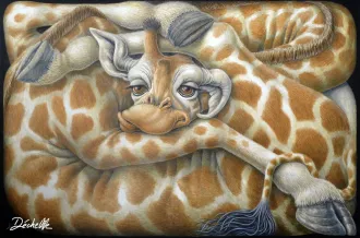 Girafe coincée
